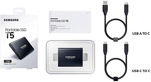 Samsung T5 Portable Ssd 2Tb   Up To 540Mb/S   Usb 3.1 External Solid State Drive, Black (Mu Pa2T0B/Am)